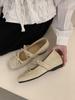 Altura interna cabeça quadrada rosa sapatos de balé femininos novo estilo coreano moda estilo francês arco estilo fada sapatos mary jane