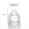 Botella de Aromaterapia de Vidrio de 50ml Botella Difusora de Ratán sin Fuego de 100ml Botella de Aromaterapia con Relieve para Coche Personalizada