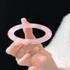 Pulsera de barra redonda de cristal rosa de mineral en bruto color Rosa Hada rosa brazalete de jade para mujer suministro en vivo venta al por mayor venta directa