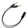 Cable de audio de un minuto y dos, adaptador para auriculares de ordenador, conector hembra de 3,5 mm, divisor macho doble de 3,5 mm, material TPE