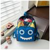 Mochila escolar para niños, ligera y sencilla, con diseño de monstruo de dibujos animados para niñas y niños, ideal para salir de jardín de infantes.