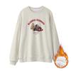 Sudadera de Oso con Forro de Polar de Moda para Mujer, Otoño e Invierno Suelta Talla Grande Engrosada Capa Base Estilo Chino de Hong Kong Chic para Mujeres de Talla Grande