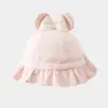 Touca de Bebê Outono e Inverno Novo Estilo Fofa Super Fofa Chapéu de Pescador para Bebê Mês de Vida Princesa Fashion Proteção Solar Chapéu de Sol Tendência
