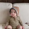 Gorro de bebé, estilo primavera y otoño, de ala ancha, estilo palacio, moda coreana, reversible, protector de orejas, sombrero a prueba de viento para uso en exteriores