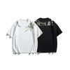 Studio One Marca Americana Trendy Estilo Preppy Bordado Floral Camiseta de Algodón para Hombre y Mujer Suelta Verano Manga Corta Gk432