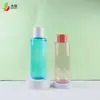 400ml Tônico Hidratante Frasco de Água Essência Frasco para Cuidados com a Pele Tampa de Rosca PET Ombro Plano Fundo Redondo Removedor de Maquiagem Frasco de Plástico
