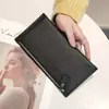 Billetera Larga de Cuero Genuino para Mujer, Ultradelgada 2026 Versión Coreana, Nueva Billetera Simple Casual con Cremallera para Teléfono Móvil, Billetera Suave de Piel de Vaca