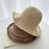 Sombrero de Paja Hecho a Mano Estilo Coreano para Mujer, Sombrero Fresco con Visera Estilo Japonés para Salidas de Primavera y Verano, Dulce y Versátil