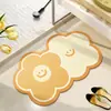 Alfombrilla Tapizada de Barro de Diatomeas con Flores Frescas Alfombrilla Absorbente para Suelo del Hogar Baño Alfombrilla Antideslizante para Inodoro Alfombrilla Resistente al Desgaste para Pies
