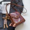 Bolsa Transversal de Celular Estilo Étnico de Luxo para Mulheres Outono Novo Bolsa Quadrada de Ombro Pequena Versátil da Moda Porta-Moedas