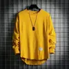 Moletom Fitness Masculino Outono e Inverno Manga Longa Solto Tendência Jaqueta de Treino Esportivo Top Casual para Corrida Bainha Curva