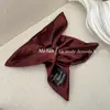 Elástico Cuadrado Satinado Elegante Estilo Coreano, Cuerda para el Cabello Nueva de Moda 2025 para Mujer, Elástico Elegante para Moño con Flor
