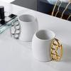 Caneca Cerâmica Formato Punho à Prova de Explosão Caneca de Boxe Cor Sólida Formato Irregular Resistente a Altas Temperaturas Caneca de Café Esmaltada