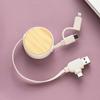 Cable de Datos Retráctil Cinco en Uno de Paja de Trigo y Bambú Tres en Uno Portátil Degradable Ecológico Cable de Carga para Teléfono Móvil de Corcho