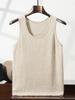 Camiseta de punto fina de cachemira para hombre, cuello en U, sin mangas, para Otoño e Invierno, capa interior, cómoda, agradable a la piel, jersey, capa base