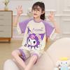 Pijama de Niña Verano Tejido de Algodón Manga Corta Delgado Nuevo 2024 Traje para Niñas Medianas y Grandes Ropa de Casa para Mujer