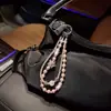 Llavero de coche único con diseño de estrella de doble capa con cuentas, cadena para teléfono moderna y elegante, colgante de pentagrama para bolso