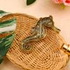 Broche de caballito de mar medieval grande con diamantes, accesorio de ramillete de animales de lujo de alta gama, alfiler, joyería vintage exagerada europea y americana