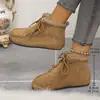 Sapatos Casuais de Algodão com Forro de Lã Europeus e Americanos Transfronteiriços para Mulheres, Novos de Inverno Tamanho Grande Ebay 2025 Botas de Neve Curtas Quentes Atacado Tamanho Grande