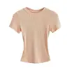 El ajuste es perfecto, Camiseta Básica de Manga Corta con Cuello Redondo de Corte Ajustado Skims Kardashian para Mujer, Top de Verano Ajustado que Cubre el Cuerpo