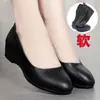 Zapatos Cómodos de Tacón Cuña para Mujer, Nuevos Mocasines Suaves de Cuero Estilo Coreano, Zapatos de Trabajo Negros de Suela Suave, Colección Otoño 2006
