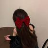 Horquilla para el cabello con lazo grande rojo para la parte posterior de la cabeza de mujer, otoño e invierno, clip de terciopelo, accesorios para el cabello 2022, nueva horquilla de alta gama