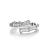 Seiko con Caja Blanca y Diamantes, Anillo de Bambú Paso a Paso para Mujer, Moda Nacional Elegante, Anillo Abierto No Descolorante de Instagram