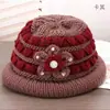 Gorro de Invierno para Mujeres de Mediana Edad y Mayores, Abuela, Personas Mayores, Gorro Cálido de Lana, Cortavientos, Con Felpa, Protección para Orejas de Señora Mayor, Gorro de Algodón Tejido