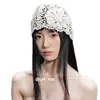 Gorro de ganchillo hecho a mano estilo étnico vintage holgado para mujer Primavera Verano Artístico Versátil Hueco de punto