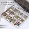 Novas Decorações de Nail Art com Strass de Fundo Plano de 12 Compartimentos AB Transparente Misto de Ponta para Unhas DIY Usáveis Decorações de Strass para Unhas