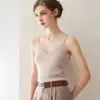 Kang Sai Ni Estilo Simples Gola V 100% Caxemira Pura Malha Camisola Top Moda Feminina Versátil Camada Interna Camada Externa Camada Base Camisa
