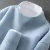 Suéter 100% Lana Pura Otoño e Invierno para Hombre de Cuello Alto Medio Jersey de Punto Suéter Casual Holgado Base Suéter de Cachemira