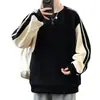 Sudadera Redonda de Alto Nivel para Hombre Otoño/Invierno 2026, Pulóver, Tallas Grandes, Camiseta de Manga Larga, Corte Holgado, Casual, Versátil, Transfronterizo