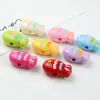 Cuentas de Pez Pequeño Pintadas en Acrílico Accesorios para Joyería DIY Cadena para Teléfono Móvil Cuerda para el Cabello Pulsera Material Colorido con Agujero Pasante