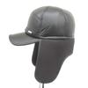 Chapéu Lei Feng Chapéu para Idosos de Meia-Idade Chapéu de Inverno Masculino com Proteção de Orelhas Novo Boné com Aba de PU Chapéu de Ciclismo Chapéu Quente de Inverno para Idosos