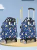 Bolsa de viaje mini plegable ultraligera al por mayor, bolsa de carrito pequeña universal con ruedas portátil, caja de tela para viaje de abordaje