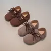 Zapatos de Cuero para Niños 2026 Primavera Nuevo Estilo Lazo Zapatos para Bebé Zapatos de Princesa de Suela Suave para Niños Pequeños Zapatos Individuales de Boca Baja