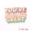 Venda Quente Transfronteiriça em estoque Quadrado Inglês Citações Inspiradoras Bordado Adesivos de Tecido Letra Colorida Acessórios DIY Adesivos de Tecido Zhang Zi