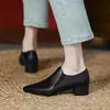 Zapatos de Trabajo Negros de Suela Blanda, Zapatos de Cuero Negros Formales para Mujer, Zapatos de Trabajo Profesionales de Primavera para Mujer, Zapatos de Corte Profundo para Mujer