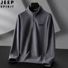Suéter JEEP SPIRIT para hombre otoño e invierno Nuevo cálido con forro polar media cremallera pullover cuello medio hombre