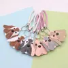 Llavero Creativo de Perro de Cuero, Lindo Dibujo Animado de Bulldog Francés, Colgante Exquisito de Alta Gama para Bolsa, Accesorios, Pequeños Regalos