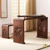 Mesa y taburete de guqin de madera maciza, mesa resonante, mesa de caligrafía de estilo chino nuevo, mesa y sillas de estudio tradicionales chinas, mesa de pintura y caligrafía, mesa de Go, mesa de ceremonia del té