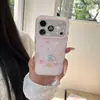 Funda rosa ins con reloj y postre de conejo para iPhone 17 Pro Max, accesorios 3D para Apple 16 Pro, 15