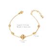 Pulseira de cinco flores transfronteiriças europeias e americanas Verão feminino Simples Luz Flor de luxo Flor Pulseira de todos os fósforos Aço de titânio embebido em água sem cor
