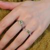 Anel Feminino Quadrado Diamante Verde Oliva Retrô Francês Prata Esterlina S925 Estilo Corte Rai Diamante Zircônia Brilhante Anel de Dedo Empilhável