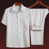 Camisa de Manga Corta de Alta Calidad para Hombre de Mediana Edad de Verano para Papá de Mediana Edad y Anciano Ropa de Abuelo Algodón y Lino
