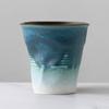 Caneca de Café de Cerâmica Crua com Pregas Criativas Design de Nicho Caneca de Cerâmica Irregular para Latte Caneca de Chá Vintage Caneca de Água