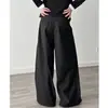 Pantalones lisos para hombre con caída fluida, adecuados para otoño, finos y casuales, modernos, de corte holgado, pierna ancha y disponibles en tallas grandes, pantalones de traje de pierna recta