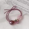 Diadema estilo coreano para mujer, popular en internet, tendón de goma, lazo para mujer, tocado de perlas simple y distintivo, lindo anillo para el cabello, pulsera, cuerda para el cabello de doble uso
