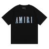 Camiseta de Manga Corta Amiri Peso Pesado Verano Holgada para Hombre y Mujer High Street Lujo Accesible Marca Americana de Moda Vtg Pareja Manga Media